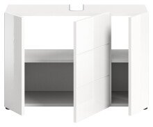 Waschbeckenunterschrank >Vira< in Weiß Hochglanz - 82x56x34cm (BxHxT)