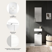 Badezimmer-Set >Vira< in Weiß Hochglanz - 38x190x34cm (BxHxT)