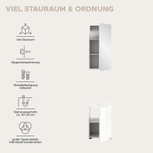 Badezimmer-Set >Vira< in Weiß Hochglanz - 38x190x34cm (BxHxT)