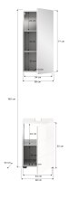 Badezimmer-Set >Vira< in Weiß Hochglanz - 38x190x34cm (BxHxT)
