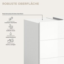 Badezimmer-Set >Vira< in Weiß Hochglanz - 60x190x34cm (BxHxT)