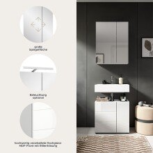 Badezimmer-Set >Vira< in Weiß Hochglanz - 60x190x34cm (BxHxT)