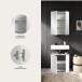 Badezimmer-Set >Vira< in Weiß Hochglanz - 60x190x34cm (BxHxT)