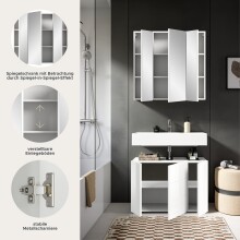 Badezimmer-Set >Vira< in Weiß Hochglanz - 82x190x34cm (BxHxT)