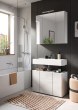 Badezimmer-Set >Vira< in Weiß Hochglanz - 82x190x34cm (BxHxT)