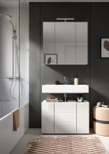 Badezimmer-Set >Vira< in Weiß Hochglanz - 82x190x34cm (BxHxT)