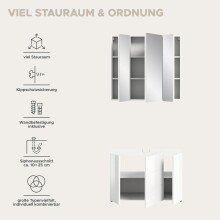 Badezimmer-Set >Vira< in Weiß Hochglanz - 82x190x34cm (BxHxT)