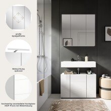 Badezimmer-Set >Vira< in Weiß Hochglanz - 82x190x34cm (BxHxT)