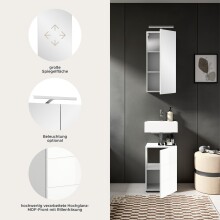 Badezimmer-Set >Vira< in Weiß Hochglanz - 38x190x34cm (BxHxT)
