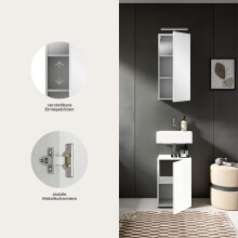 Badezimmer-Set >Vira< in Weiß Hochglanz - 38x190x34cm (BxHxT)