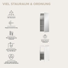 Badezimmer-Set >Vira< in Weiß Hochglanz - 38x190x34cm (BxHxT)