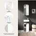 Badezimmer-Set >Vira< in Weiß Hochglanz - 38x190x34cm (BxHxT)