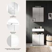 Badezimmer-Set >Vira< in Weiß Hochglanz - 60x190x34cm (BxHxT)