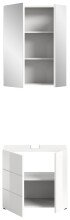 Badezimmer-Set >Vira< in Weiß Hochglanz - 60x190x34cm (BxHxT)