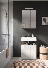 Badezimmer-Set >Vira< in Weiß Hochglanz - 60x190x34cm (BxHxT)