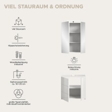 Badezimmer-Set >Vira< in Weiß Hochglanz - 60x190x34cm (BxHxT)