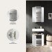 Badezimmer-Set >Vira< in Weiß Hochglanz - 60x190x34cm (BxHxT)