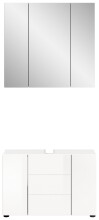 Badezimmer-Set >Vira< in Weiß Hochglanz - 82x190x34cm (BxHxT)