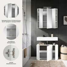 Badezimmer-Set >Vira< in Weiß Hochglanz - 82x190x34cm (BxHxT)