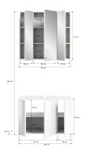 Badezimmer-Set >Vira< in Weiß Hochglanz - 82x190x34cm (BxHxT)