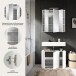 Badezimmer-Set >Vira< in Weiß Hochglanz - 82x190x34cm (BxHxT)