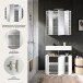 Badezimmer-Set >Vira< in Weiß Hochglanz - 82x190x34cm (BxHxT)