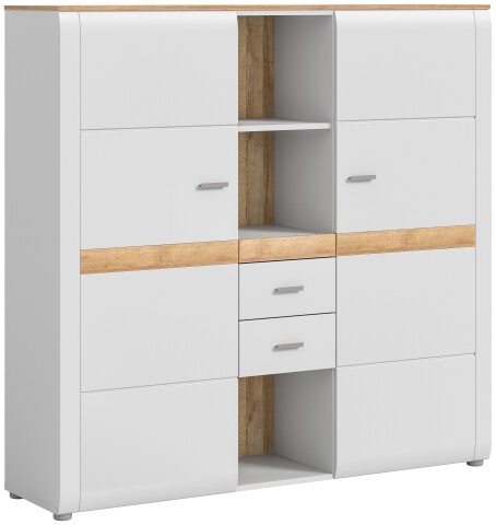 Highboard >Ashton< in Ashgrey Matt - 141x138x37cm (BxHxT)