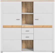 Highboard >Ashton< in Ashgrey Matt - 141x138x37cm (BxHxT)