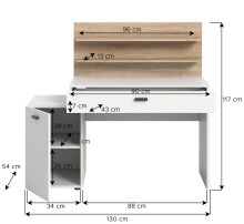 Schreibtisch >Match< in Weiß - 130x117x54cm (BxHxT)