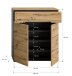 Schuhkommode >Canu< in Basalt Grau / Artisan - 80x94x37cm (BxHxT)