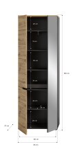 Garderobenschrank >Canu< in Basalt Grau / Artisan - 65x190x37cm (BxHxT)