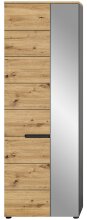 Garderobenschrank >Canu< in Basalt Grau / Artisan - 65x190x37cm (BxHxT)