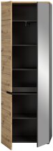Garderobenschrank >Canu< in Basalt Grau / Artisan - 65x190x37cm (BxHxT)