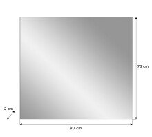 Spiegel >Canu< in Basalt Grau / Artisan - 80x73x2cm (BxHxT)