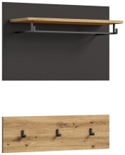 Garderobenpaneel >Canu< in Basalt Grau / Artisan -...