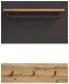 Garderobenpaneel >Canu< in Basalt Grau / Artisan - 80x73x27cm (BxHxT)