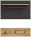 Garderobenpaneel >Canu< in Basalt Grau / Artisan - 80x73x27cm (BxHxT)