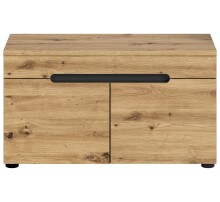 Sitzbank >Canu< in Basalt Grau / Artisan - 80x45x37cm (BxHxT)