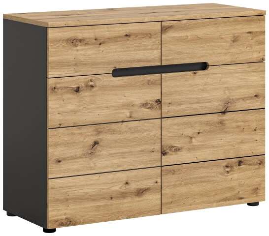 Kommode >Canu< in Basalt Grau / Artisan - 100x81x40cm (BxHxT)