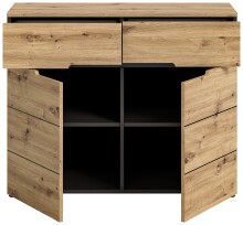 Kommode >Canu< in Basalt Grau / Artisan - 100x81x40cm (BxHxT)