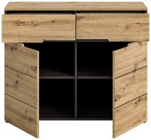 Kommode >Canu< in Basalt Grau / Artisan - 100x81x40cm (BxHxT)