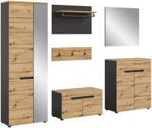 Garderoben-Set >Canu< in Basalt Grau / Artisan -...