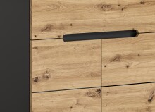 Garderoben-Set >Canu< in Basalt Grau / Artisan - 255x190x37cm (BxHxT)