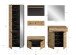 Garderoben-Set >Canu< in Basalt Grau / Artisan - 255x190x37cm (BxHxT)
