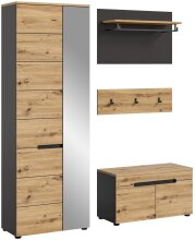 Garderoben-Set >Canu< in Basalt Grau / Artisan -...