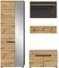 Garderoben-Set >Canu< in Basalt Grau / Artisan - 160x190x37cm (BxHxT)