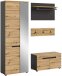 Garderoben-Set >Canu< in Basalt Grau / Artisan - 160x190x37cm (BxHxT)