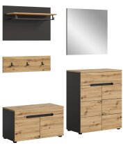 Garderoben-Set >Canu< in Basalt Grau / Artisan -...