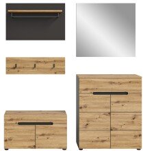 Garderoben-Set >Canu< in Basalt Grau / Artisan -...