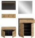 Garderoben-Set >Canu< in Basalt Grau / Artisan - 175x180x37cm (BxHxT)